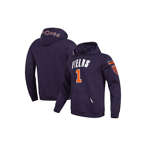 Pro Standard Mens Justin Fields Navy Chicago Bears Player Name and Number Pullover Hoodie