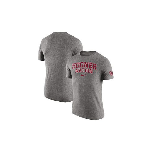 Nike Mens Heathered Gray Oklahoma Sooners 2-Hit Tri-Blend T-shirt
