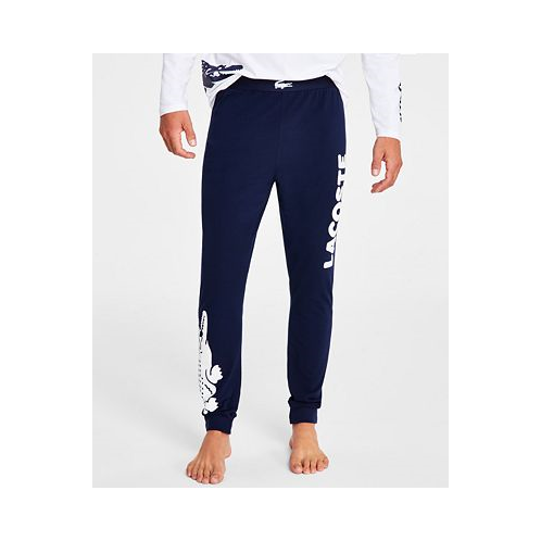 Lacoste Mens Crocodile Print Stretch Cotton Pajama Pants