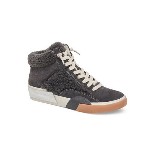 Dolce Vita Womens Zilvia Lace-Up Plush High-Top Sneakers