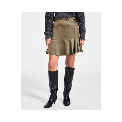 Bar III Womens Satin Mini Skirt