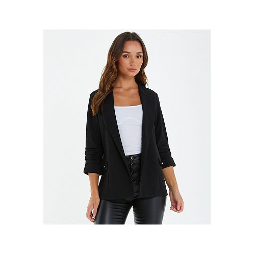 QUIZ Womens Scuba Crepe Blazer With Gold Buttons