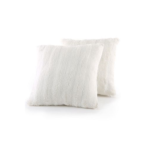 Cheer Collection Plush Reversible Faux Fur 2-Pack Decorative Pillow 26 x 26