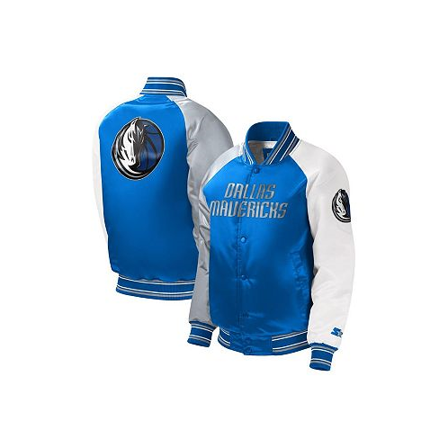 Starter Big Boys Royal Dallas Mavericks Raglan Full-Snap Varsity Jacket