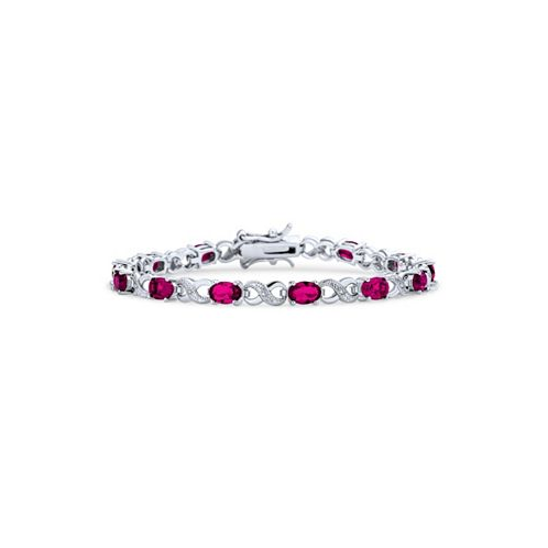 Bling Jewelry 9CT Simulated Sapphire Ruby Morganite Emerald Tourmaline Cubic Zirconia Clear Blue Pink Green Red Oval CZ Symbol Infinity Milgrain Tennis Bracelet