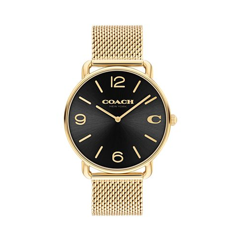 COACH Unisex Elliot Gold-Tone Stainless Steel Mesh Bracelet Watch 41mm