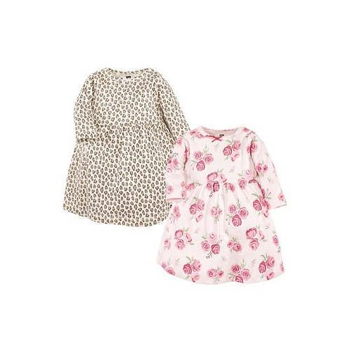Hudson Baby Baby Girls Cotton Dresses Blush Rose Leopard
