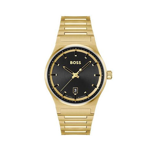 Hugo Boss Mens Candor Gold Ion Plated Stainless Steel Bracelet Watch 41mm