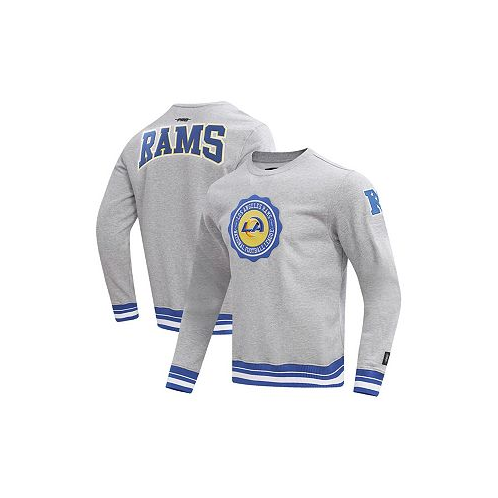 Pro Standard Mens Heather Gray Los Angeles Rams Crest Emblem Pullover Sweatshirt