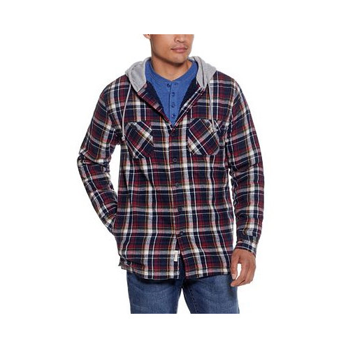 Weatherproof Vintage Mens Sherpa Lined Flannel Hooded Shirt Jacket