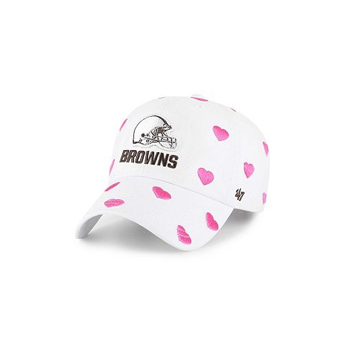 47 Brand Little Girls White Cleveland Browns Surprise Clean Up Adjustable Hat