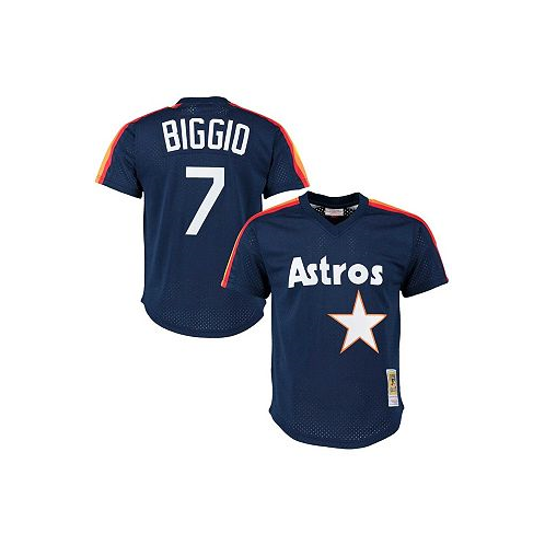 Mitchell & Ness Mens Craig Biggio Navy Houston Astros 1991 Cooperstown Collection Mesh Big and Tall Pullover Jersey