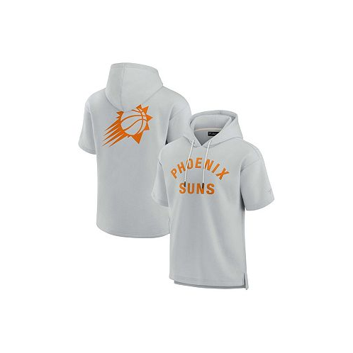 Fanatics Signature Mens and Womens Gray Phoenix Suns Super Soft Fleece Short Sleeve Pullover Hoodie
