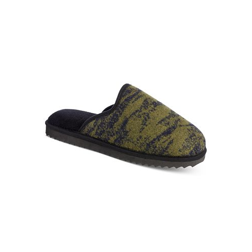 Isotoner Mens Cooper Waffle-Knit Camo Memory Foam Slippers