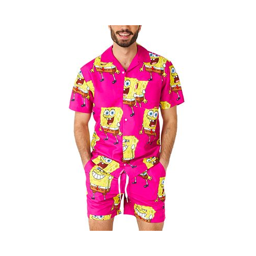 OppoSuits Mens Short-Sleeve SpongeBob Graphic Shirt & Shorts Set