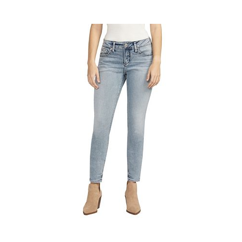 Silver Jeans Co. Womens Elyse Mid Rise Comfort Fit Skinny Leg Jeans