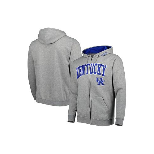 Colosseum Mens Heathered Gray Kentucky Wildcats Arch & Team Logo 3.0 Full-Zip Hoodie