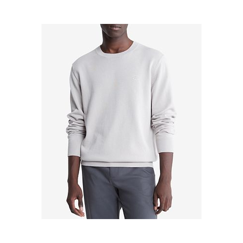 Calvin Klein Mens Smooth Cotton Monogram Logo Sweater