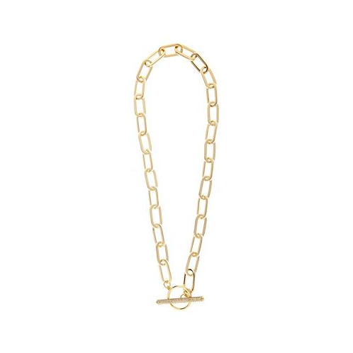 Rivka Friedman Paper Clip Chain + Cubic Zirconia Toggle Necklace