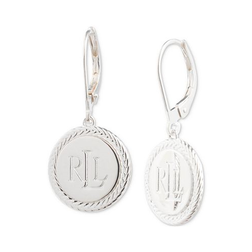 Ralph Lauren Logo Drop Earrings in Sterling Silver