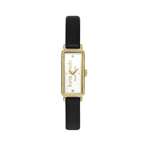 Kate spade new york Womens Rosedale Three Hand Black Pro-Planet Leather Watch 32mm