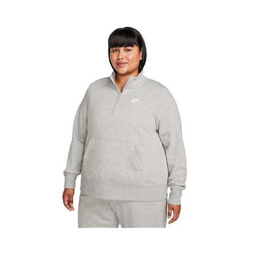 Nike Plus Size Active Sportswear Club 1/2-Zip Fleece Sweatshirt