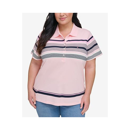 Tommy Hilfiger Plus Size Striped Polo Top