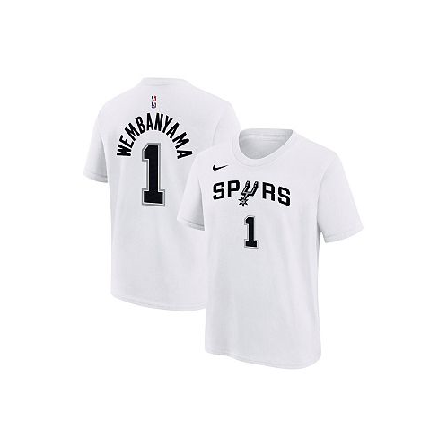 Nike Big Boys Victor Wembanyama White San Antonio Spurs Name and Number Association T-shirt