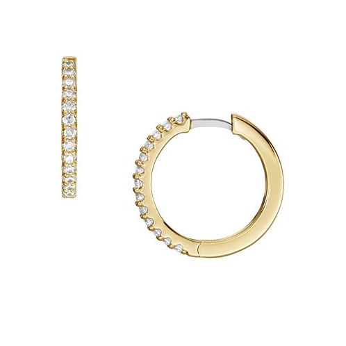 Fossil All Stacked Up Gold-Tone Brass Glitz Hoop Earrings