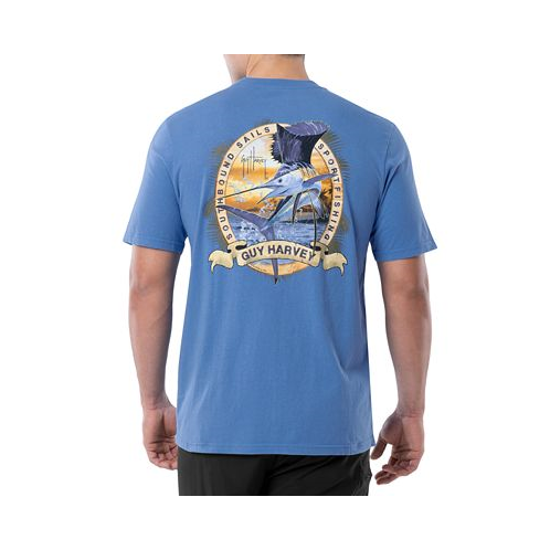 Guy Harvey Mens Southbound Sails Sportfishing Logo Graphic Pocket T-Shirt