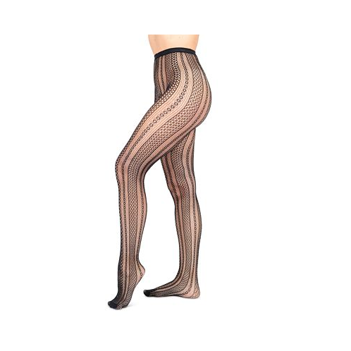 Hue Womens Open-Work Striped Tights