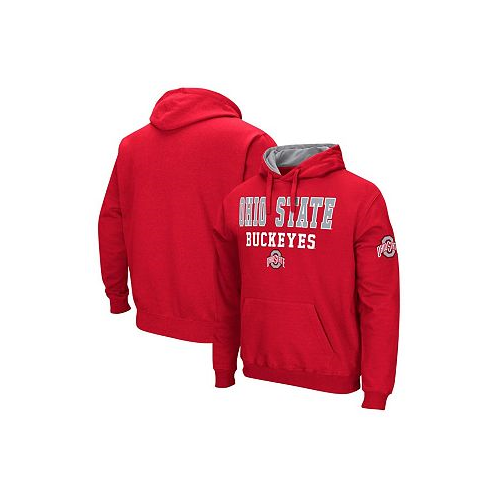 Colosseum Mens Scarlet Ohio State Buckeyes Sunrise Pullover Hoodie