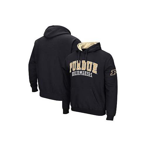 Colosseum Mens Black Purdue Boilermakers Double Arch Pullover Hoodie