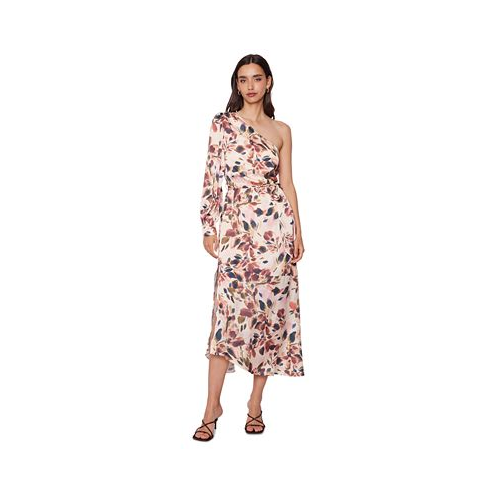 Lost + Wander Womens Thea Floral-Print One-Shoulder Maxi Dress