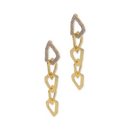 ADORNIA 14k Gold-Plated Organic Link Drop Earrings
