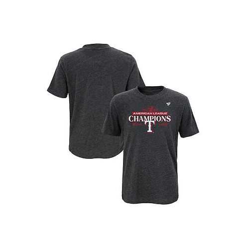Fanatics Big Boys Heather Charcoal Texas Rangers 2023 American League Champions Locker Room T-shirt