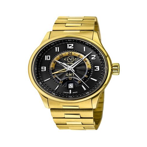 GV2 by Gevril Mens Giromondo Gold-Tone Stainless Steel Watch 42mm