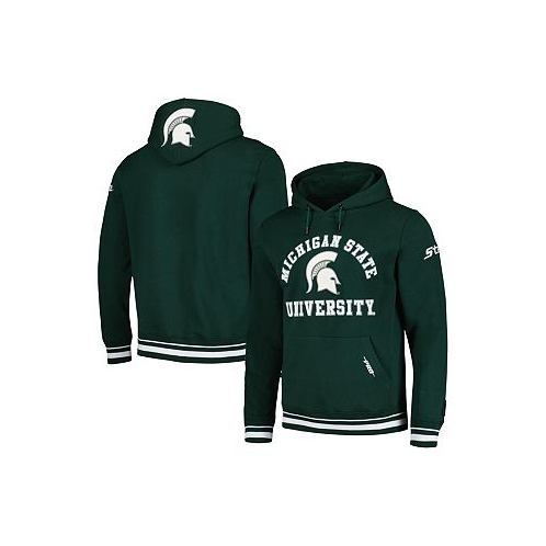 Pro Standard Mens Green Michigan State Spartans Classic Stacked Logo Pullover Hoodie