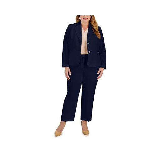 Le Suit Plus Size Notched-Collar Blazer & High-Rise Pant Suit