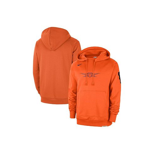 Nike Mens Orange Distressed Phoenix Suns 2023/24 City Edition Courtside Standard Issue Pullover Hoodie