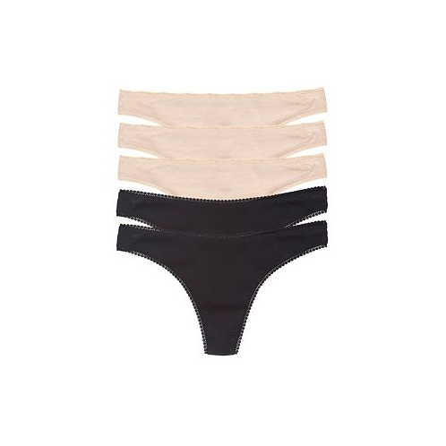 On Gossamer Womens Cabana Cotton Hip G Thong 5 Pack Underwear