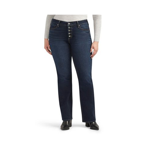 Silver Jeans Co. Plus Size Suki Mid Rise Curvy Fit Slim Bootcut Jeans