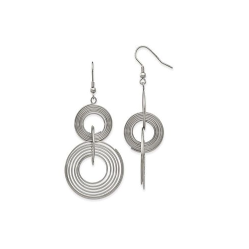 Chisel Stainless Steel Polished Multiple Circle Dangle Earrings