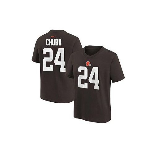 Nike Big Boys Nick Chubb Brown Cleveland Browns Player Name and Number T-shirt