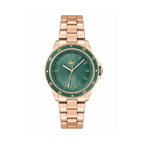 Lacoste Womens Santorini Quartz Carnation Gold-Tone Stainless Steel Bracelet Watch 36mm