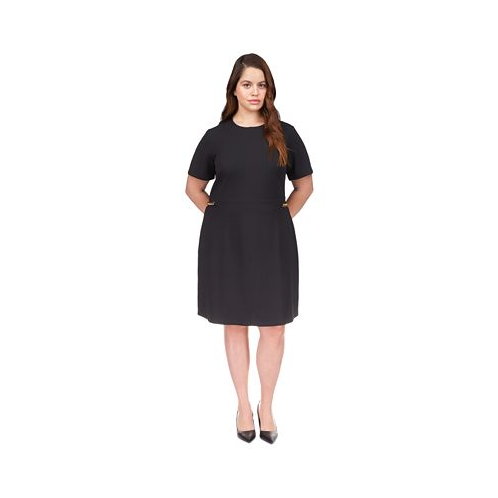 Michael Kors Plus Size Chain-Trim Short-Sleeve Dress