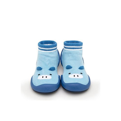 Komuello Baby Boy First Walk Sock Shoes Piglet Blue