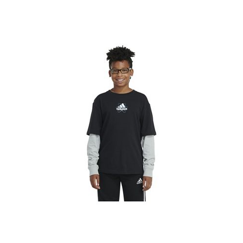 Adidas Big Boys Long Sleeve Atomic Layered T-shirt