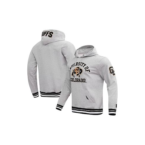 Pro Standard Mens Gray Colorado Buffaloes Classic Stacked Logo Pullover Hoodie