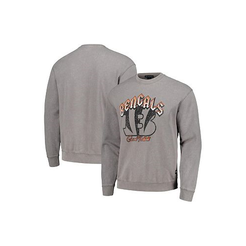 The Wild Collective Mens and Womens Gray Cincinnati Bengals Distressed Pullover Sweatshirt